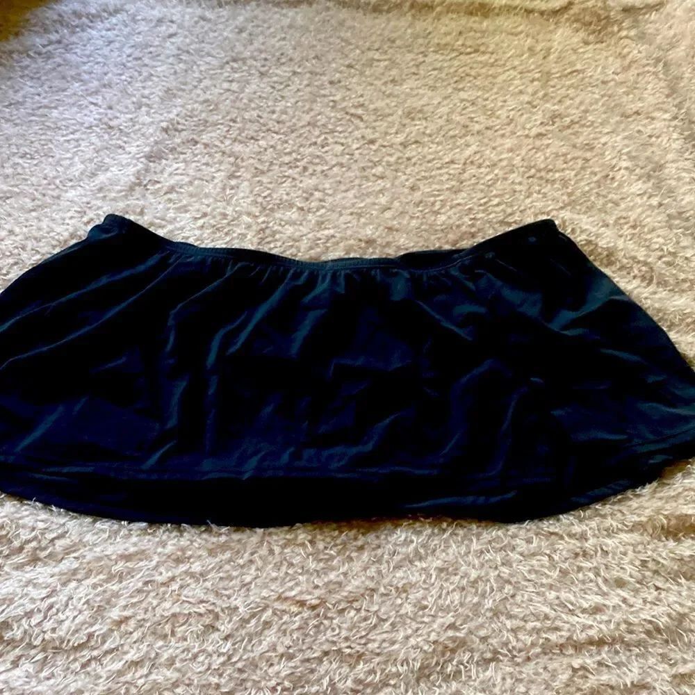 Lane Bryant Cacique Swimsuit Skirt Bottom Panties 24 Black